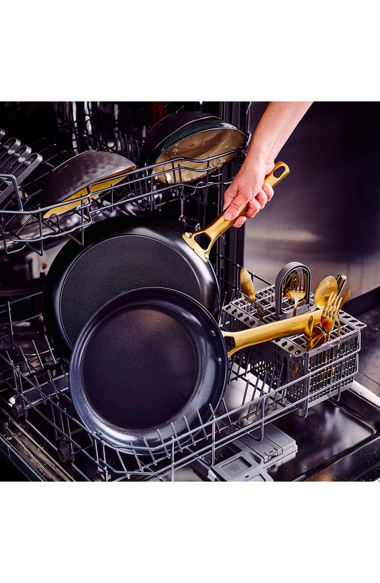 GreenPan Reserve 2-Piece Open Frypan Set, 8-Inch & 10-Inch, Black/Gold, Alternate, color, Black