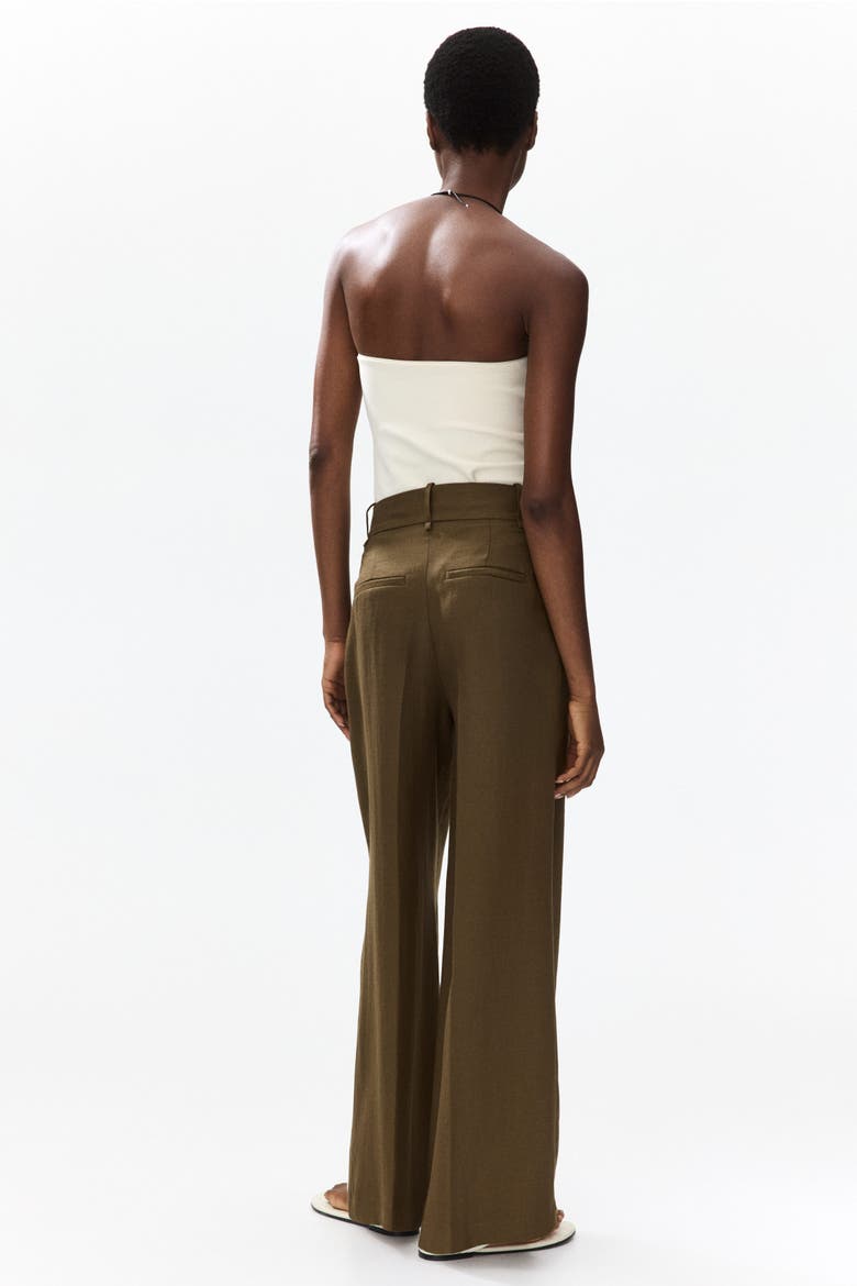 Wide Tailored Trousers, Alternate, color, Dark khaki green