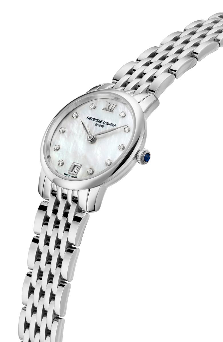 FREDERIQUE CONSTANT Slimline Bracelet Watch, 30mm, Alternate, color, Silver-Tone