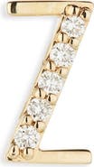 LANA 14K Gold Diamond Initial Single Stud Earring