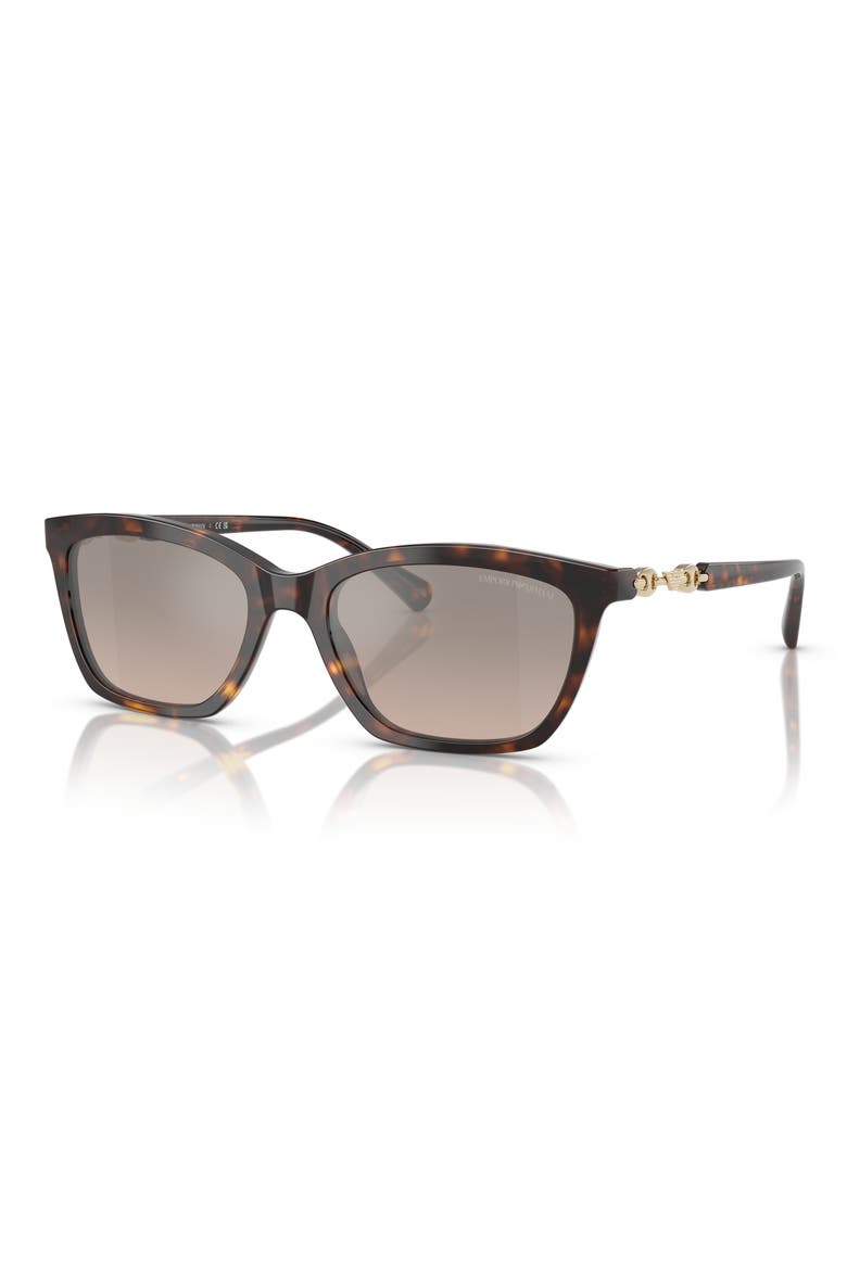 56mm Gradient Cat Eye Sunglasses, Alternate, color, HAVANA / BROWN / GREY MIRROR
