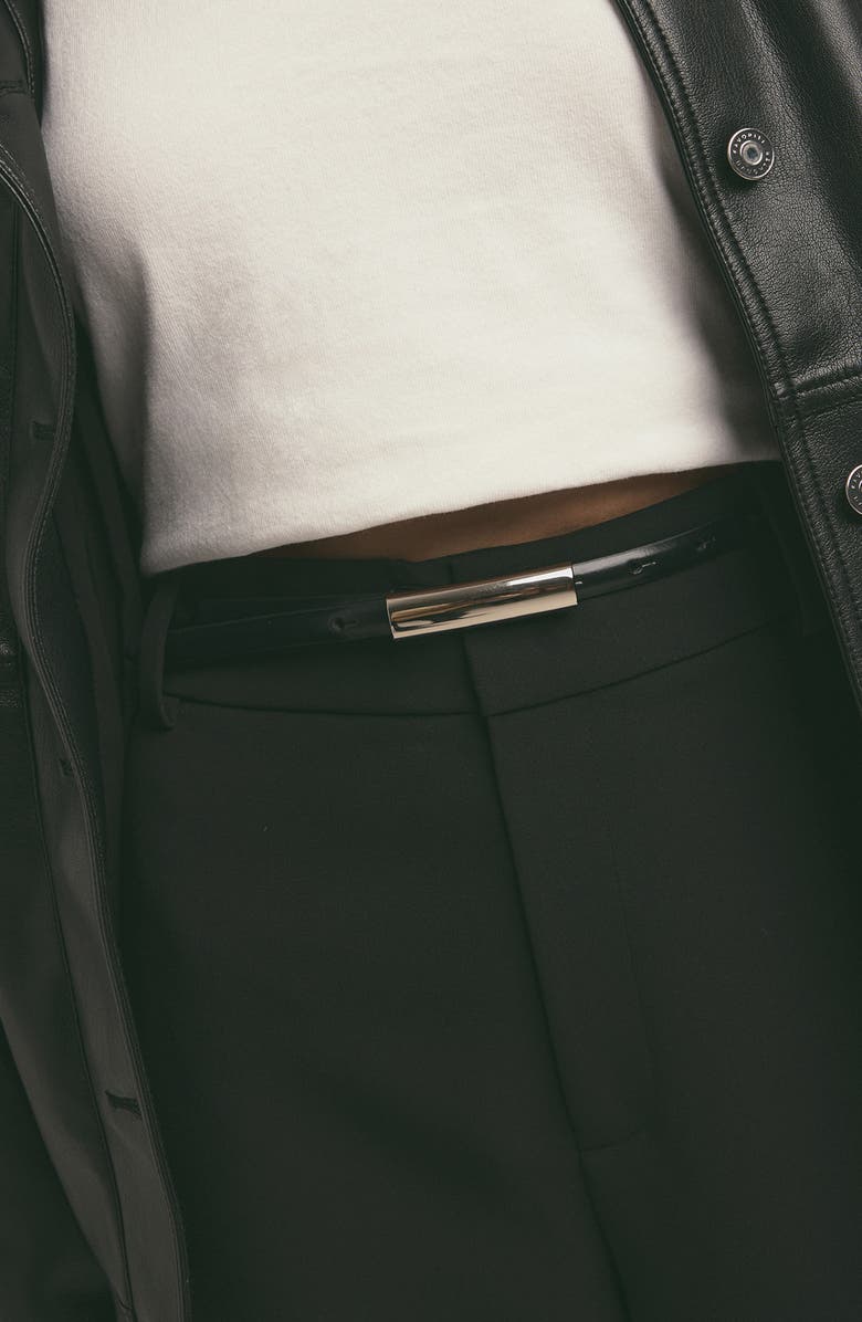 Favorite Daughter The Lady Leather Belt, Alternate, color, Black / Nickel