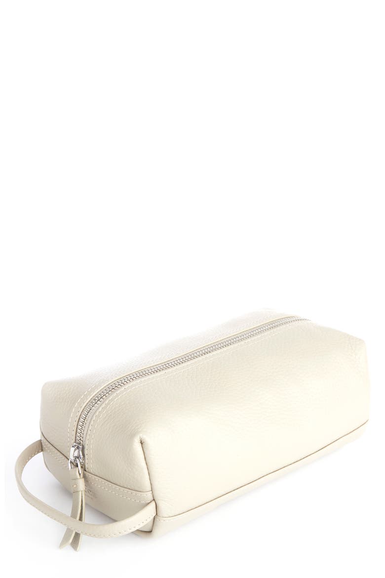 Compact Leather Toiletry Bag, Main, color, TAUPE