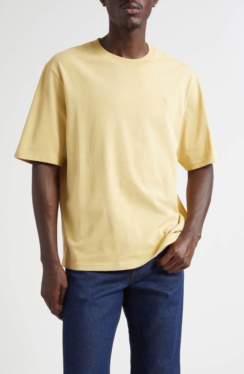 AMI PARIS Ami de Coeur Cotton T-Shirt, Main, color, Anis