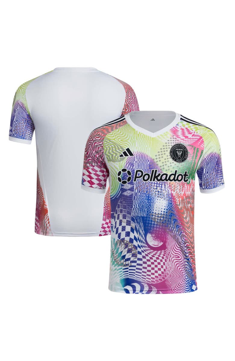 adidas Men's adidas White Inter Miami CF 2025 Pride Pre-Match Top, Main, color, White