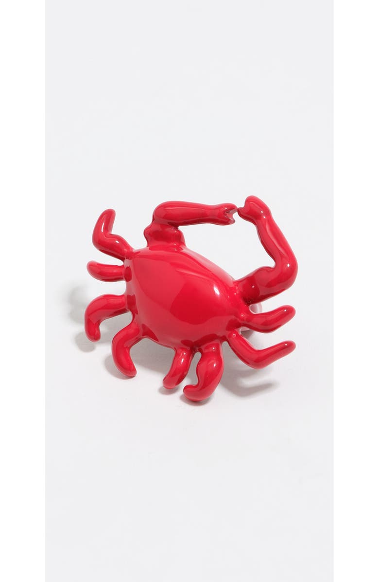 Bimba y Lola Enamel Crab Ring, Main, color, Red