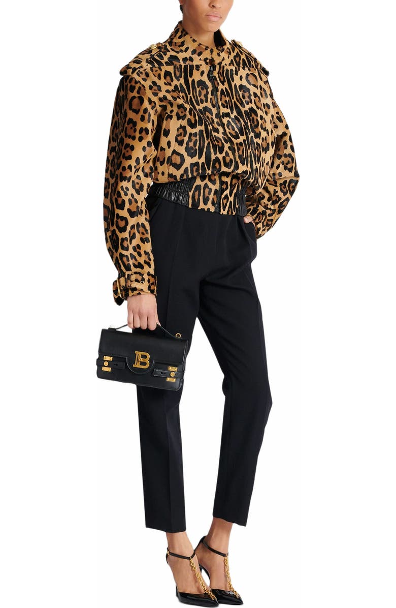 Balmain Smooth Leather B-Buzz 24 Bag, Alternate, color,