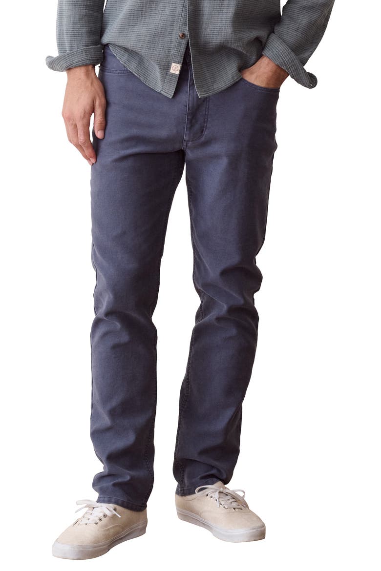 Flex Terry Slim Straight 5-Pocket Pants, Main, color, TRUE NAVY