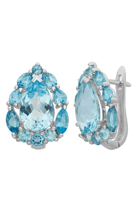 Cubic Zirconia Lever-Back Earrings
