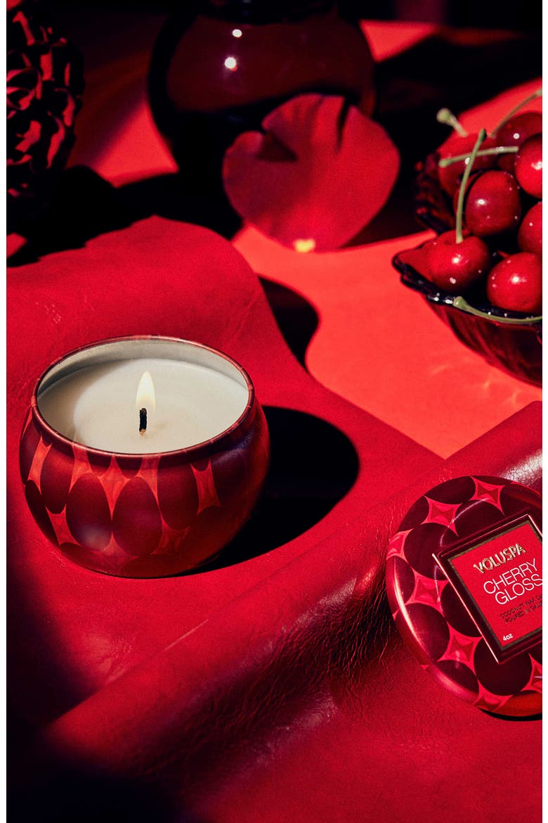 Cherry Gloss 3-Wick Tin Candle, Alternate, color, CHERRY GLOSS
