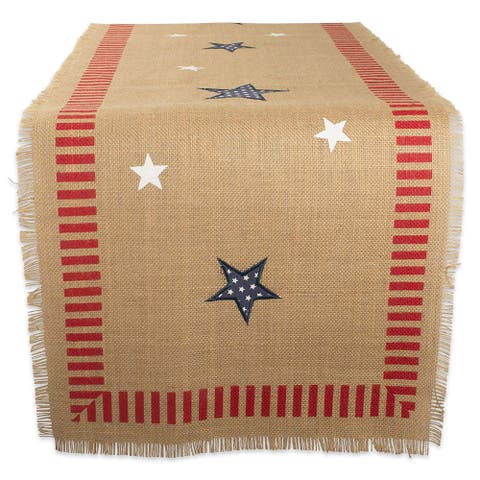 Jute 4th of July Table Runner
