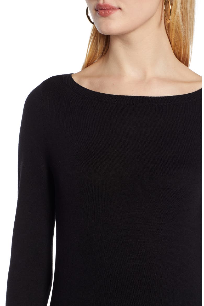 Boat Neck Sweater, Alternate, color, BLACK