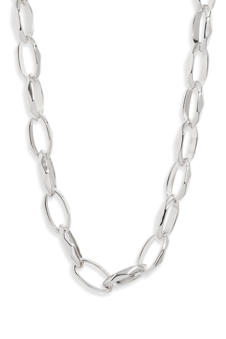 Open Link Necklace, Main, color, SILVER