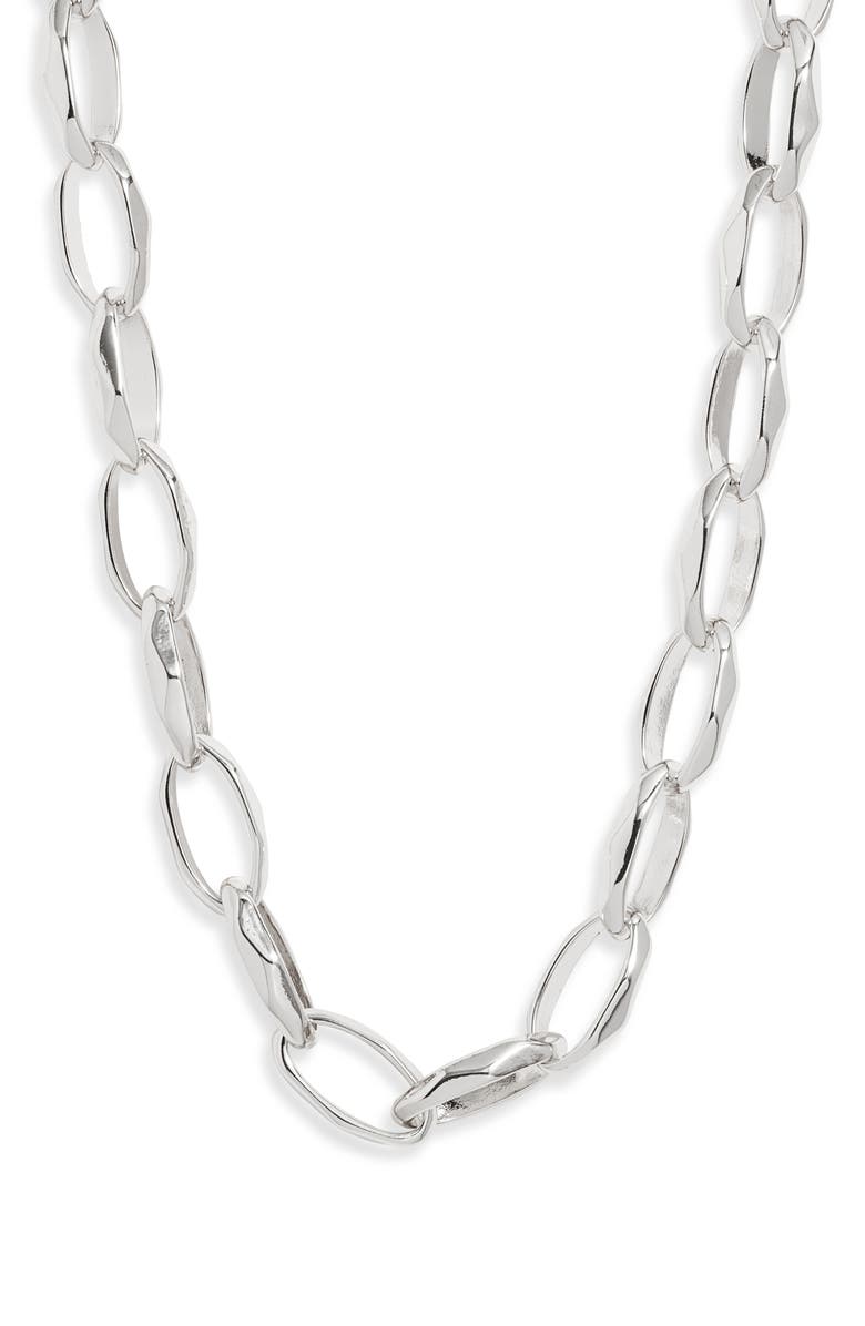 Nordstrom Open Link Necklace, Main, color, Silver