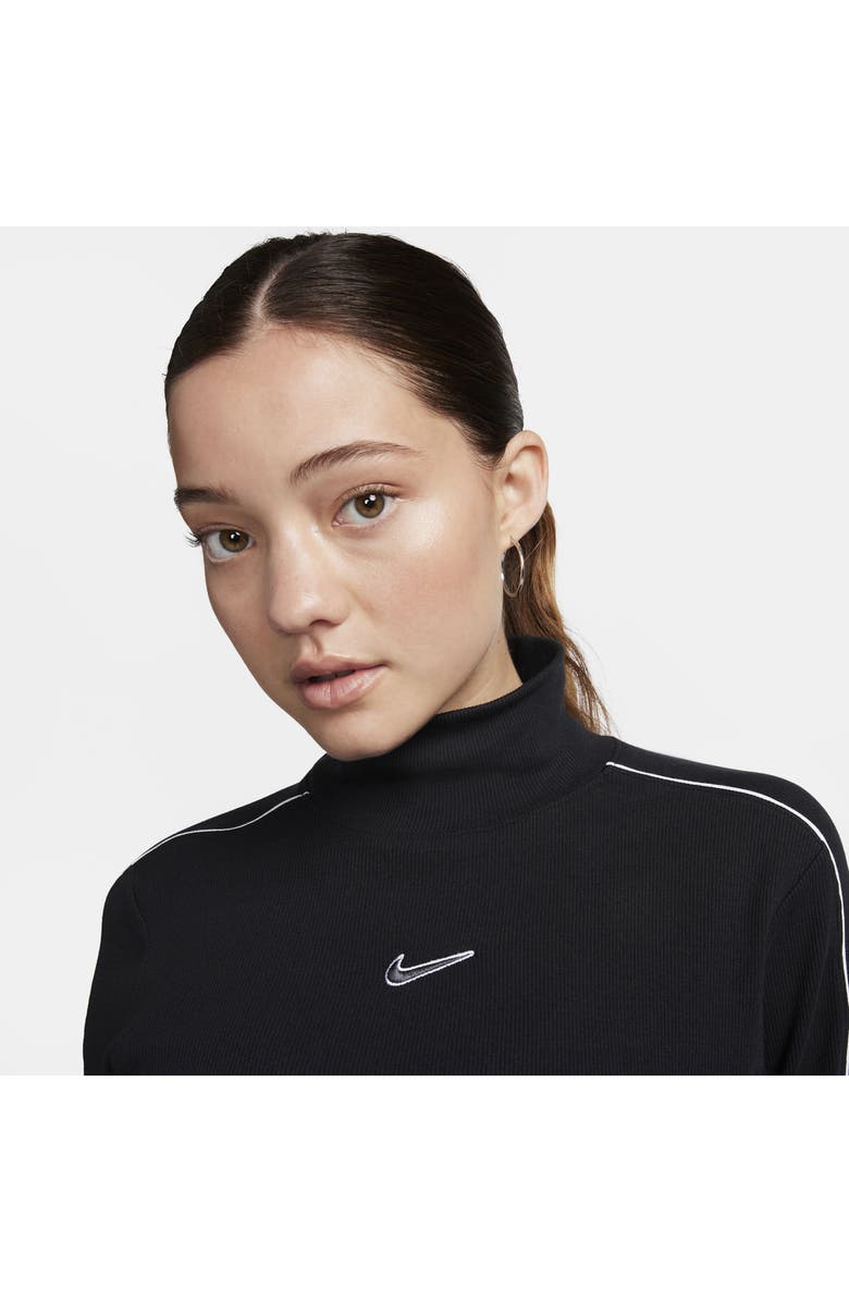 Nike Rib Cotton Turtleneck Top, Alternate, color, 