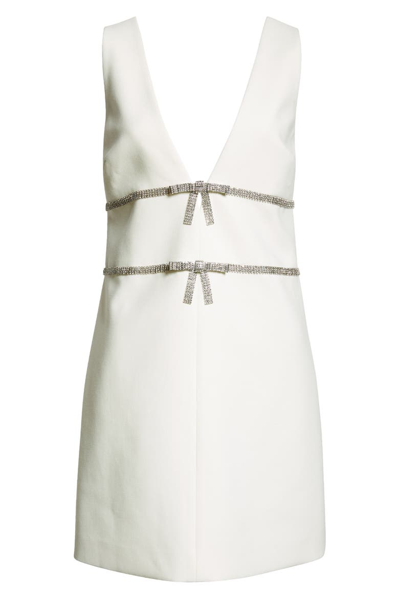 Chani Rhinestone Bow Detail Cocktail Minidress, Alternate, color, IVORY