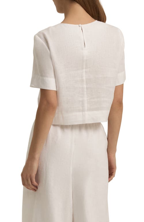 Shop Favorite Daughter The Easy Breezy Linen Crop T-shirt In Bright White