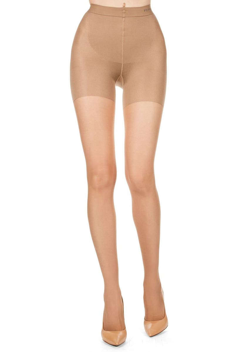MeMoi BodySmootHers Girdle Top Shaper Pantyhose, Main, color, Honey
