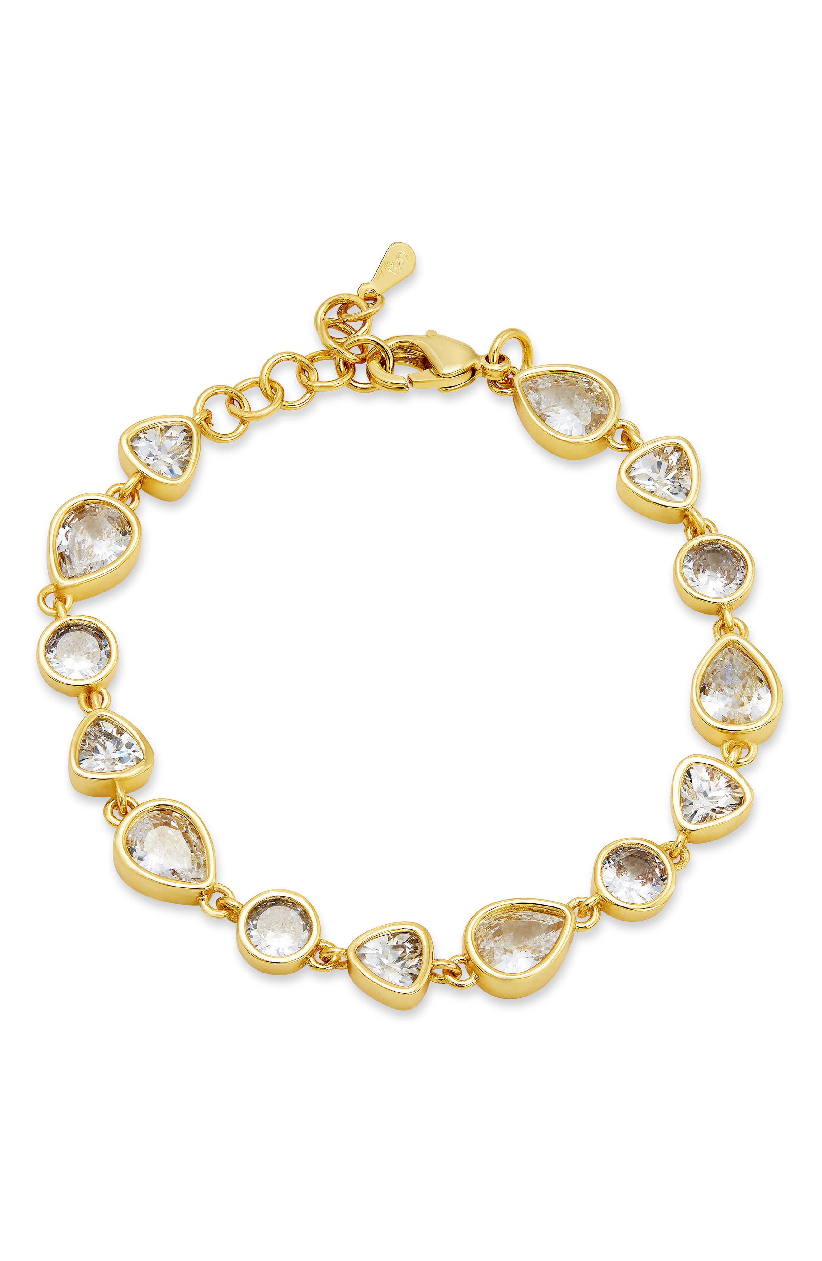 SAVVY CIE JEWELS Bezel Cubic Zirconia Tennis Bracelet