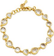 SAVVY CIE JEWELS Bezel Cubic Zirconia Tennis Bracelet