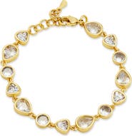 SAVVY CIE JEWELS Bezel Cubic Zirconia Tennis Bracelet