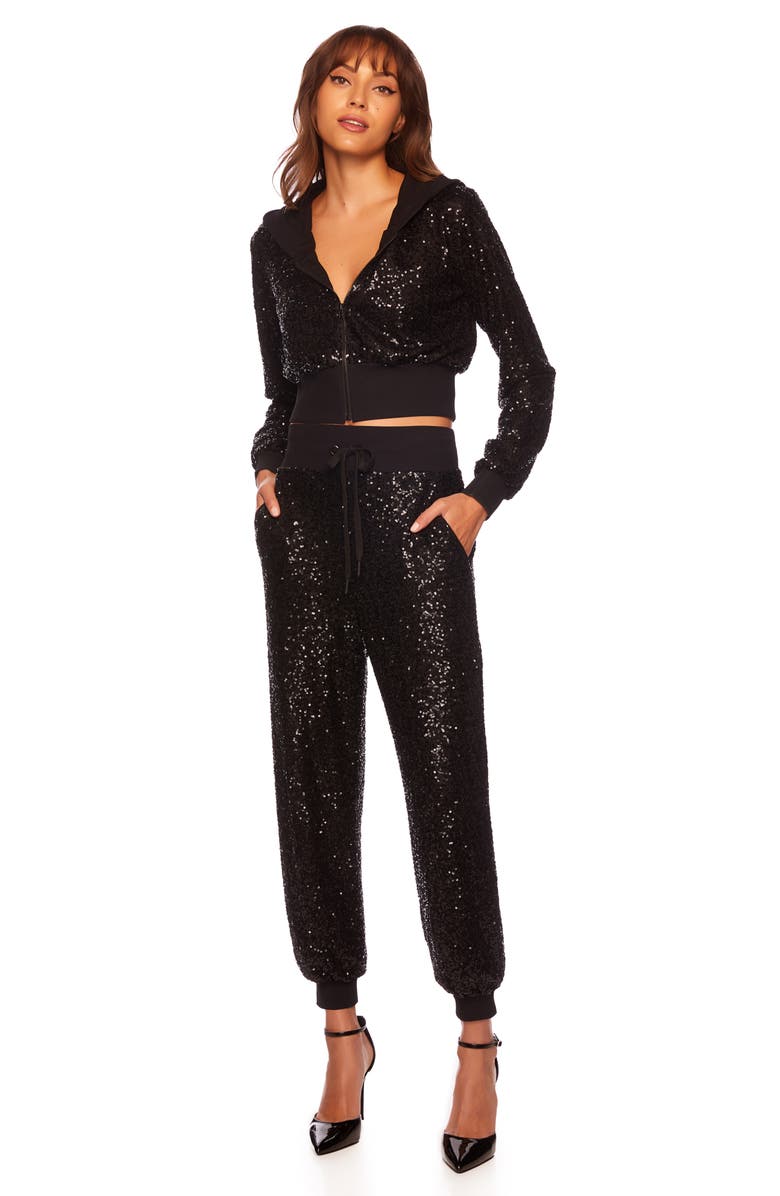 Susana Monaco Sequin Hoodie, Alternate, color, 