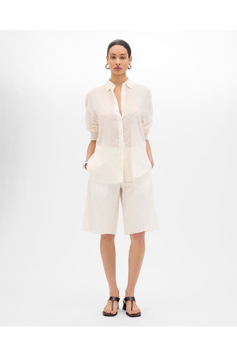 Gingham Blouse, Main, color, Off White