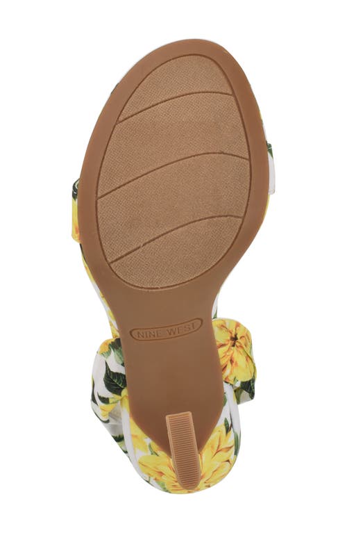 Nine West Kobs Ankle Tie Sandal In Yellow Multi