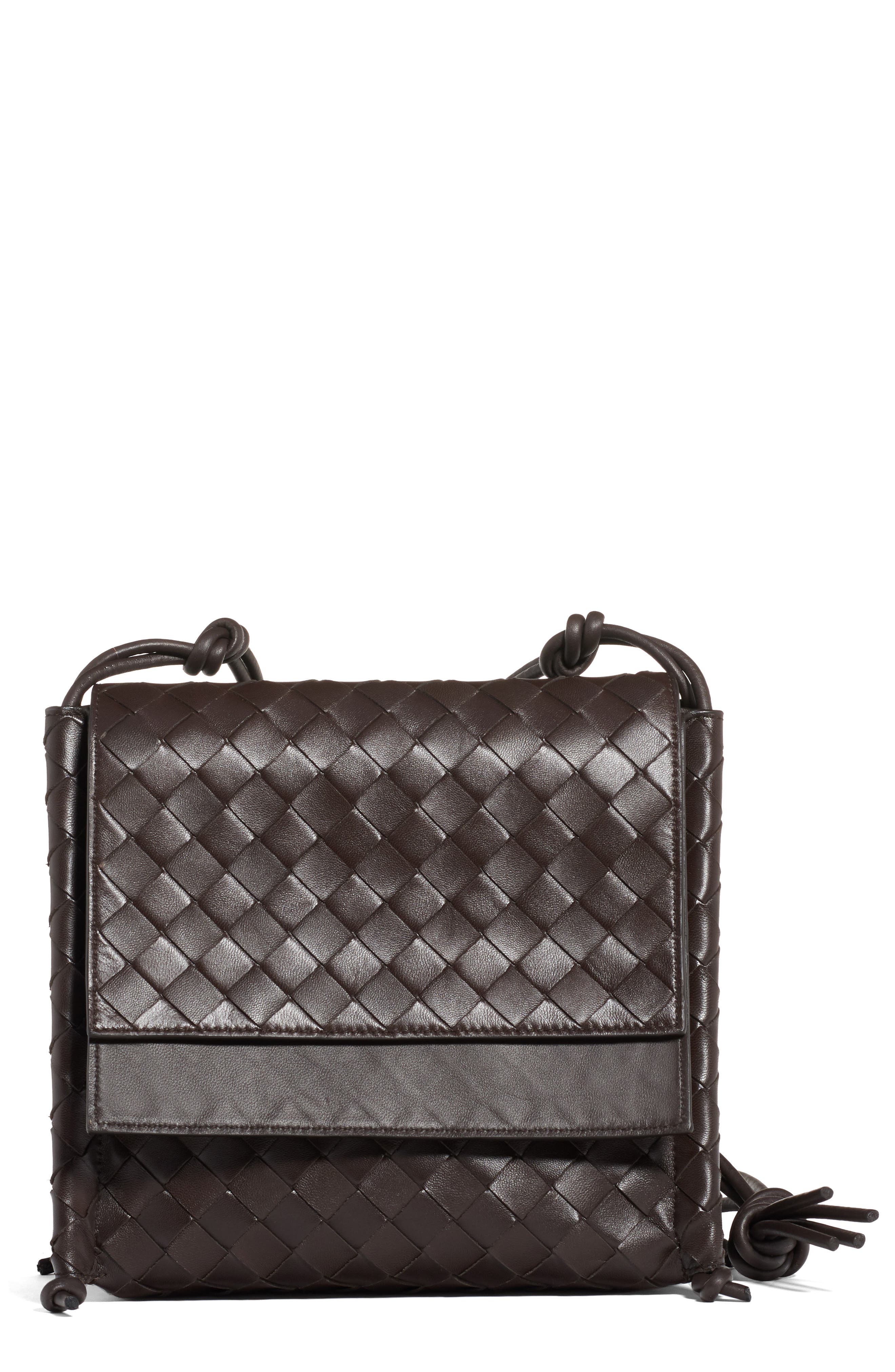 Bottega Veneta Bottega Venenta Intrecciato Small Flap Crossbody Bag, Main, color, 