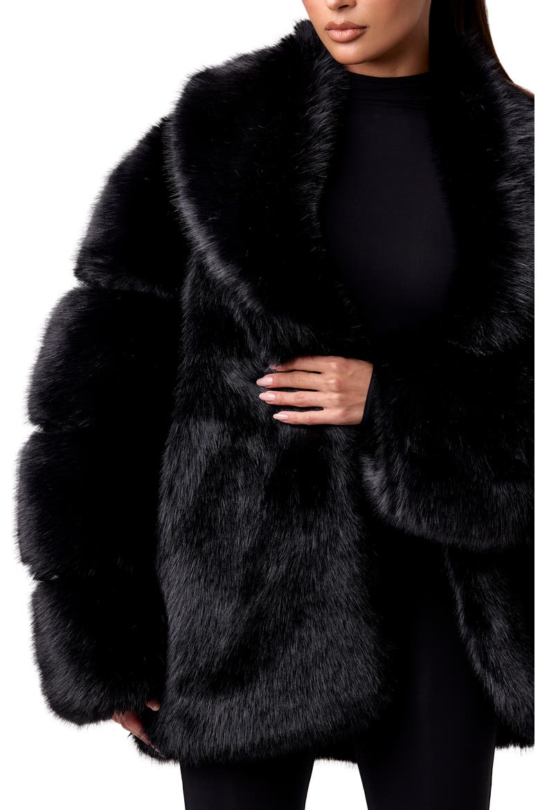 Oversize Fur Jacket, Alternate, color, BLACK