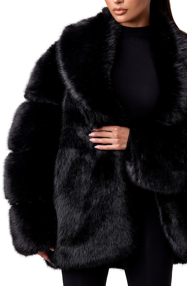 Naked Wardrobe Oversize Fur Jacket, Alternate, color,