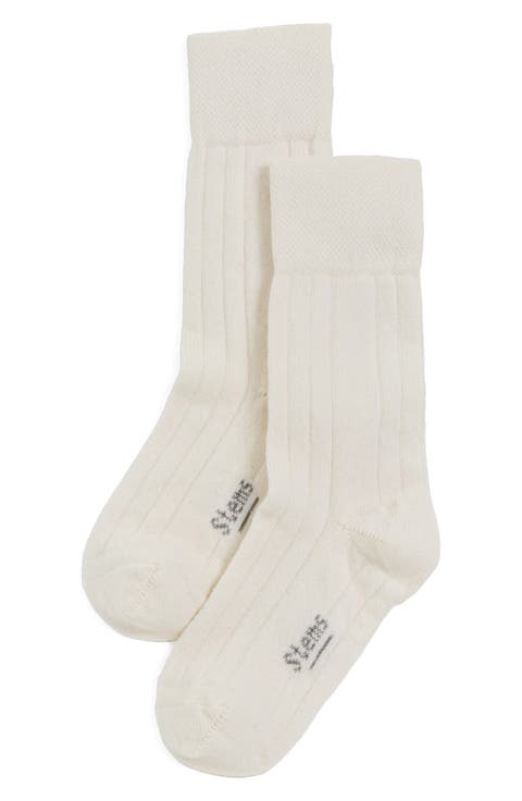 Stretch Cashmere Crew Socks