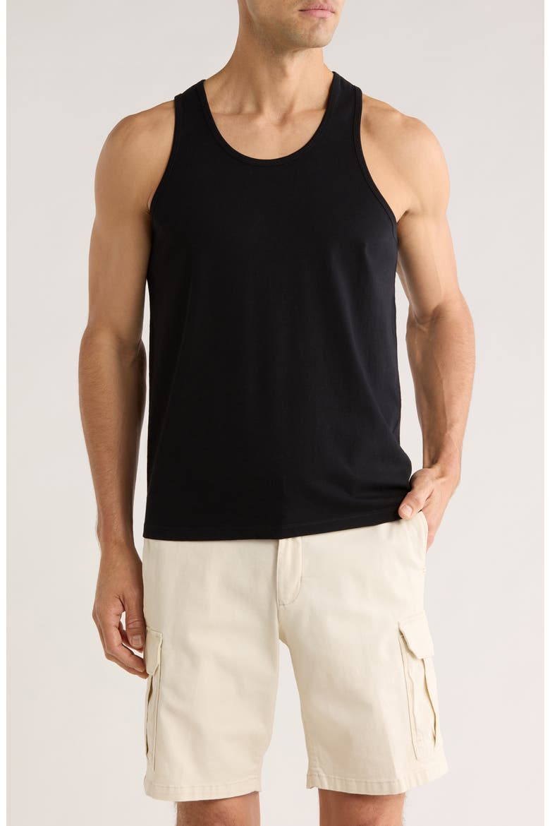 Racerback Tank Top, Main, color, BLACK