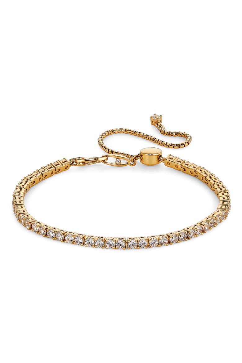 Love All Cubic Zirconia Slider Bracelet, Main, color, GOLD