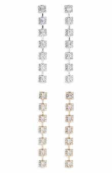 Tasha Set of 2 Crystal Linear Drop Earrings
