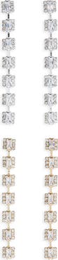 Tasha Set of 2 Crystal Linear Drop Earrings