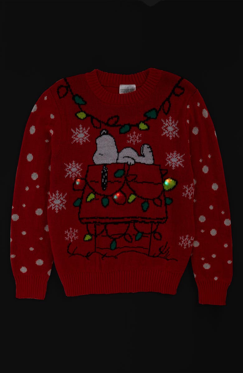 Jem x Peanuts<sup>®</sup> Snoopy<sup>®</sup> Light-Up Holiday Sweater, Alternate, color,