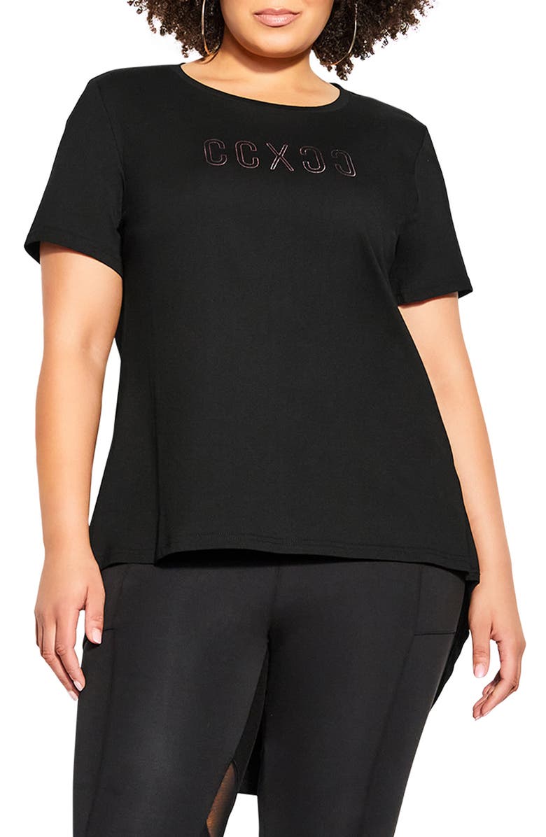 City Chic Allison Logo Graphic Tee, Main, color, 