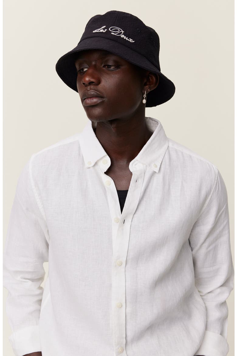 Kristian Linen Button-Up Shirt, Alternate, color, WHITE/ WHITE