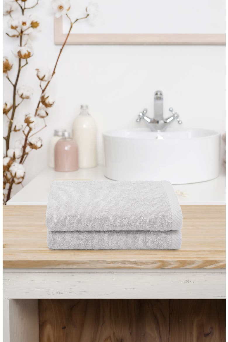 2-Pack Ediree Cotton Fingertip Towel Set, Alternate, color, SILVER