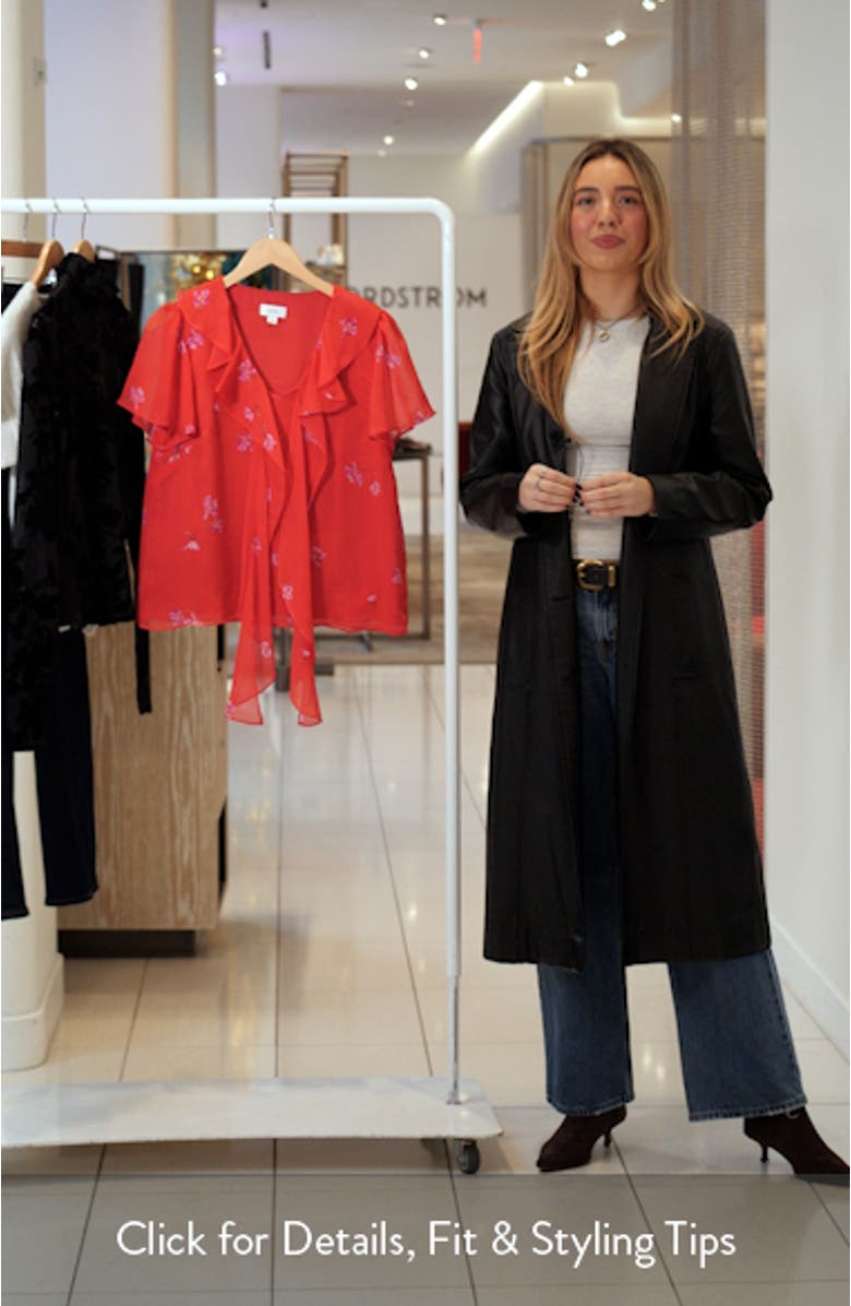 Floral Tie Neck Top, sales video thumbnail