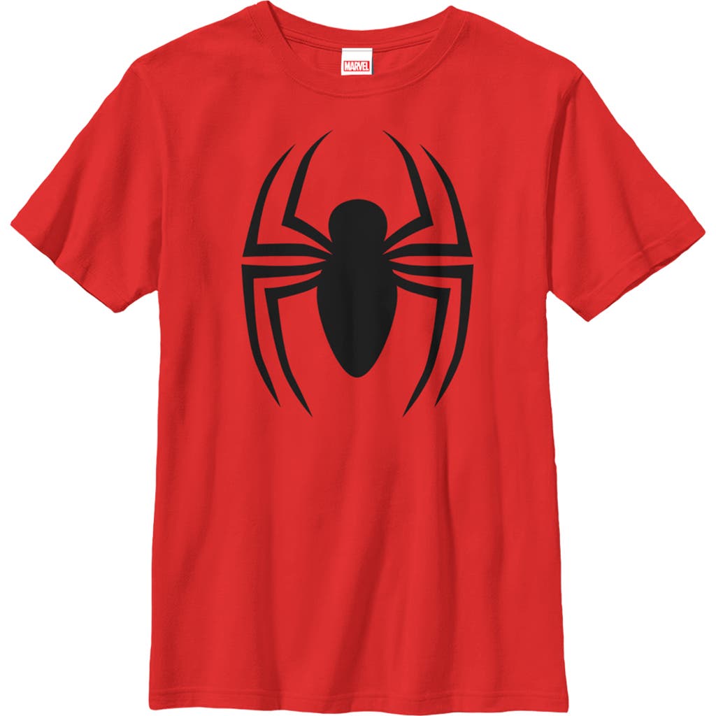 Marvel Boy's Spider-man Logo Graphic T-shirt In Red