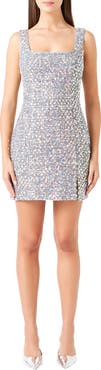 Endless Rose Sequin Tweed Sleeveless Minidress