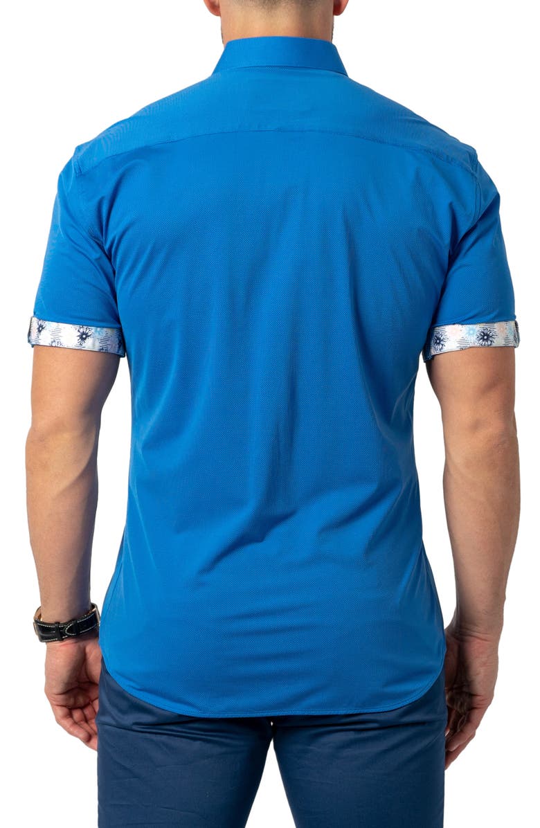 Maceoo Galileo Solid Stretch Short Sleeve Button-Up Shirt, Alternate, color, 