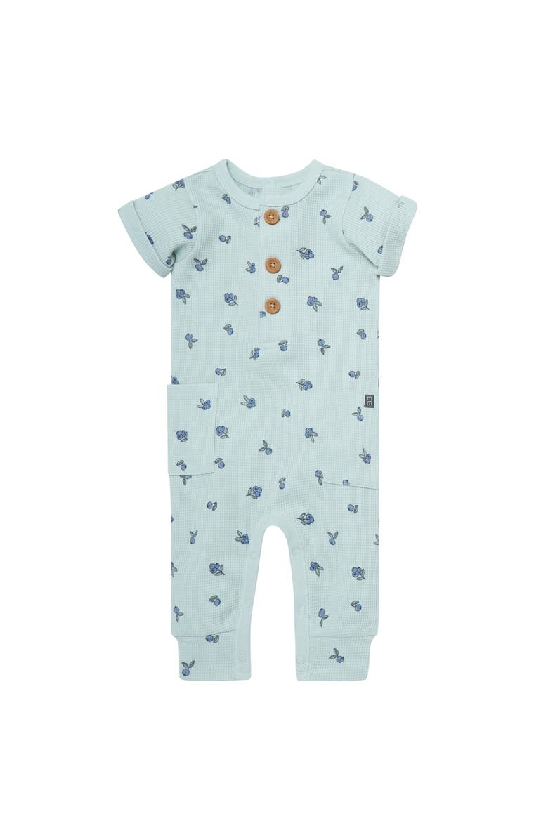 Modern Moments<sup>™</sup> by Gerber Short Sleeve Long Romper, Main, color, Light Sky Blueberry