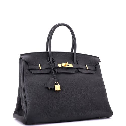 Pre-owned Hermes Hermes Birkin Handbag Black Togo With Gold Hardware 35 In Black