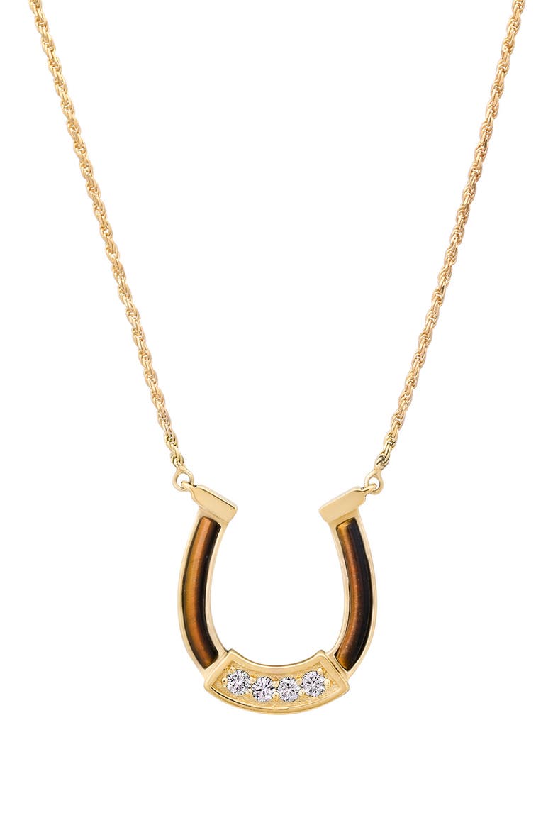 Horseshoe Pendant Necklace, Main, color, TIGER EYE