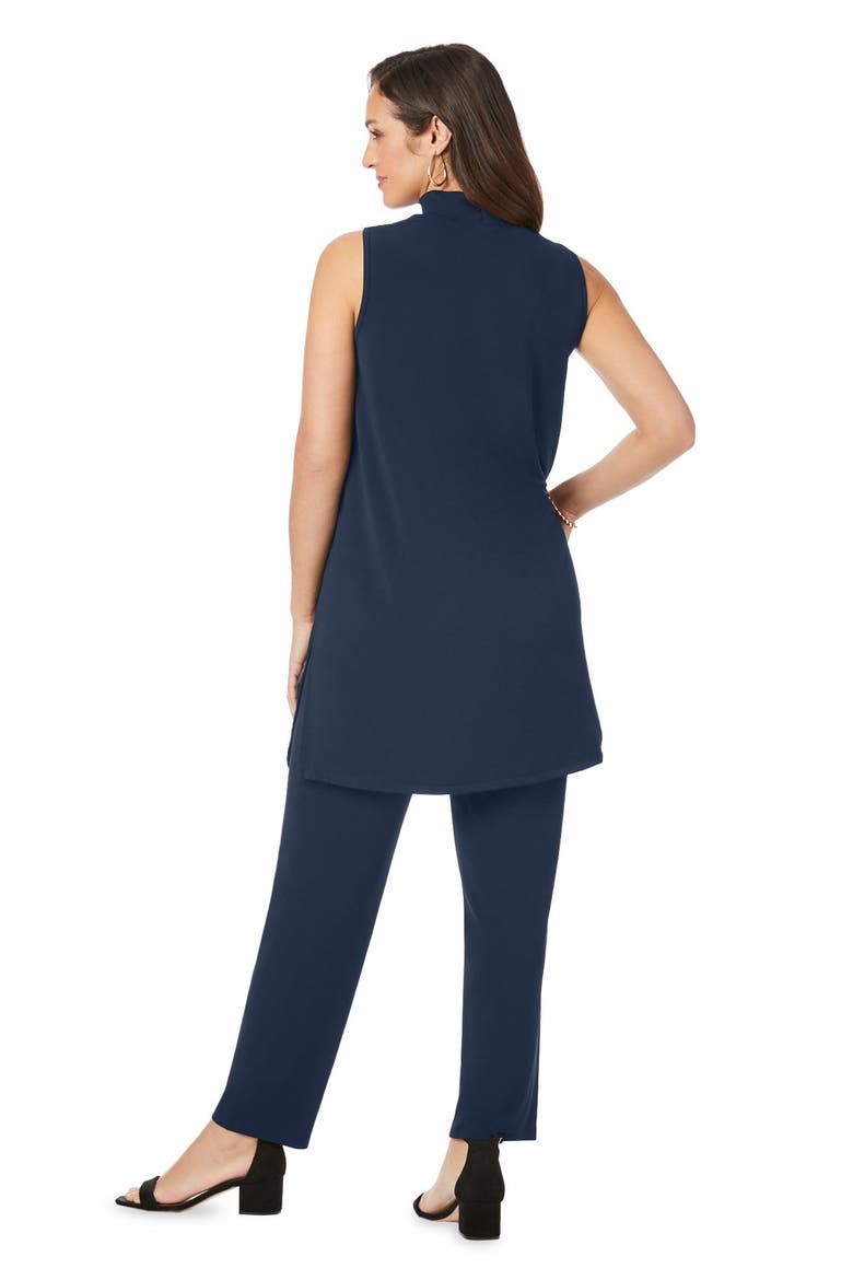 2-Piece Stretch Knit Mockneck Mega Tunic Set, Alternate, color, NAVY