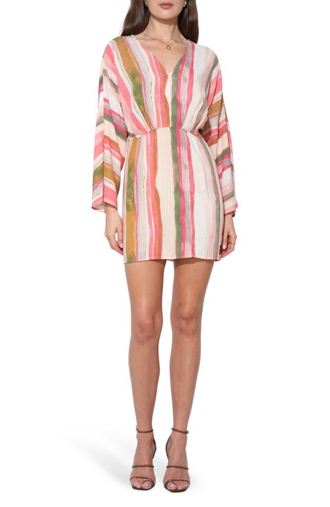 Aurora Stripe Long Sleeve Minidress