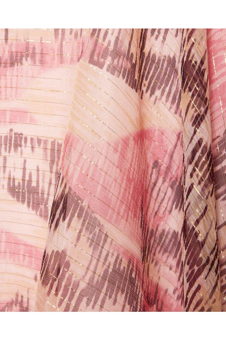 Alexandra Midi Dress in Printed Silk Chiffon, Alternate, color, SWEET PEA MULTI